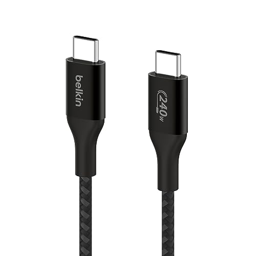 0745883859061 - BELKIN BOOSTCHARGE USB-C TO USB-C POWER CABLE (2M, 6.6FT), FAST CHARGING CABLE WITH 240W POWER DELIVERY, USB-IF CERTIFIED, COMPATIBLE WITH MACBOOK PRO, CHROMEBOOK, SAMSUNG GALAXY, IPAD, & MORE - BLACK
