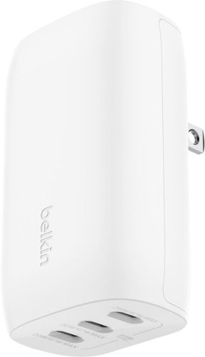 0745883860036 - BELKIN BOOSTCHARGE 3-PORT USB-C WALL CHARGER WITH PPS 67W, USB-C PD 3.1 ENABLED FAST CHARGING IPHONE CHARGER FOR IPHONE 15 SERIES, MACBOOK PRO, AIRPODS, GALAXY, AND OTHER PD ENABLED DEVICES - WHITE