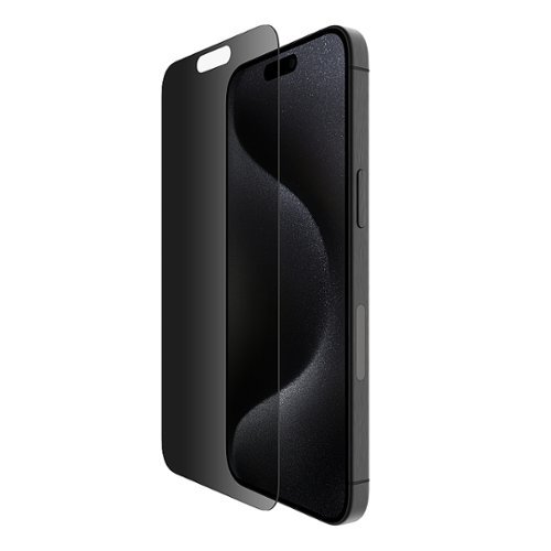 0745883871094 - BELKIN SCREENFORCE TEMPEREDGLASS TREATED PRIVACY SCREEN PROTECTOR FOR IPHONE 15 PRO MAX - SLIM & SCRATCH-RESISTANT - INCLUDES EASY ALIGN TRAY FOR BUBBLE FREE APPLICATION