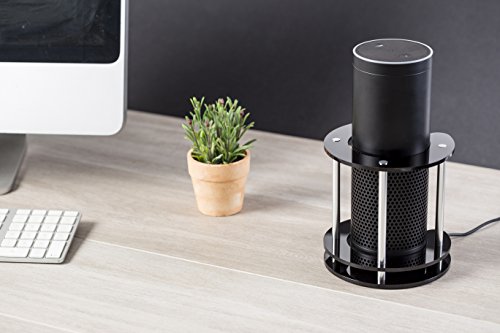 0746060131291 - ACRYLIC SPEAKER STAND FOR AMAZON ECHO, UE BOOM AND OTHER MODELS - PROTECT AND STABILIZE ALEXA BY WASSERSTEIN (BLACK)