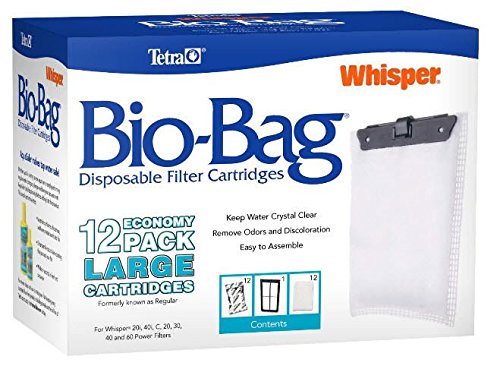 0746114501896 - TETRA LARGE BIO BAGS FOR WHISPER POWER FILTERS. FITS 20,30,40 & 60 FILTERS 12PK