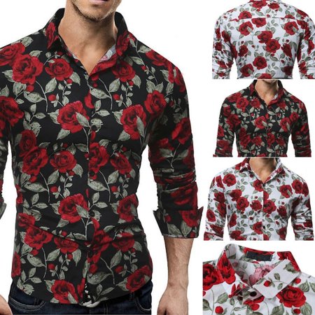 0746268725735 - NEW M-XXXL MENS SHIRT EMBROIDERED DEER CAMISA SOCIAL SLIM FIT MALE LONG SLEEVE CASUAL BUSINESS SHIRTS MENS SHIRTS
