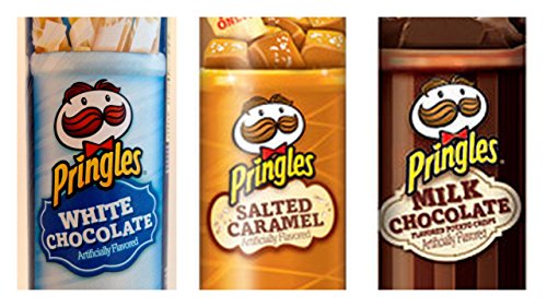0746278689027 - PRINGLES LIMITED EDITION SALTED CARAMEL WHITE AND MILK CHOCOLATE 3 PACK CONTAINERS