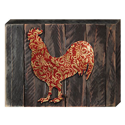 0746550058213 - DESIGNOCRACY RUSTIC ROOSTER FARMHOUSE WOODEN WALL DECORATION