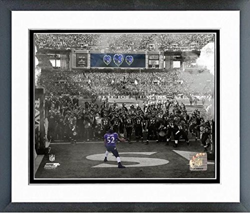 0746591775025 - RAY LEWIS BALTIMORE RAVENS NFL ACTION PHOTO (SIZE: 22.5 X 26.5) FRAMED
