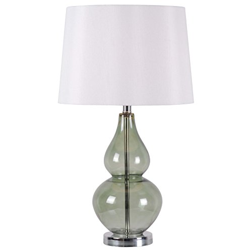 0746591819880 - PHELPS 26.5 H TABLE LAMP WITH EMPIRE SHADE, SPRUCE GLASS