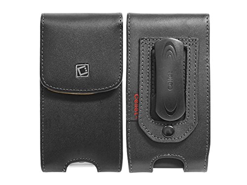 0746619101010 - ALCATEL ONE TOUCH PIXI PULSAR (TRACONE) VERITCAL NOBLE CELLET LEATHER CASE WITH REMOVABLE SPRING BELT CLIPP
