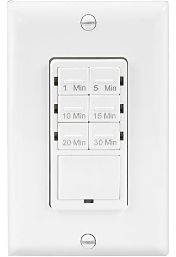 7466655933866 - ENERLITES HET06A 1-5-10-15-20-30 MINUTES IN-WALL COUNTDOWN TIMER SWITCH, LED NIGHTLIGHT, 7-BUTTON, FREE DECORATOR WALL PLATE, NEUTRAL WIRING REQUIRED, WHITE