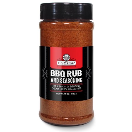 0746729573820 - OH MAMA! BBQ ALL AMERICAN SEASONING MIX, DRY RUB PERFECT FOR HOGS, CHICKEN, PORK CHOPS STEAKS, RIBS, BRISKET, BUTT, FISH & MORE - BEST BARBECUE BUTT RUB , GLUTEN FREE, PRESERVATIVE FREE NO MSG, XL JAR