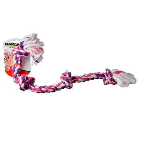 0746772200360 - COTTON BLEND 4 KNOT ROPE TUG DOG TOY IN MULTI SIZE LARGE 27 H