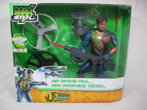 0746775080778 - 2011 MAX STEEL AIR DRONE MAX SPY SET NTEK ADVENTURES 11.5 ACTION FIGURE WITH MISSILE LAUNCHER