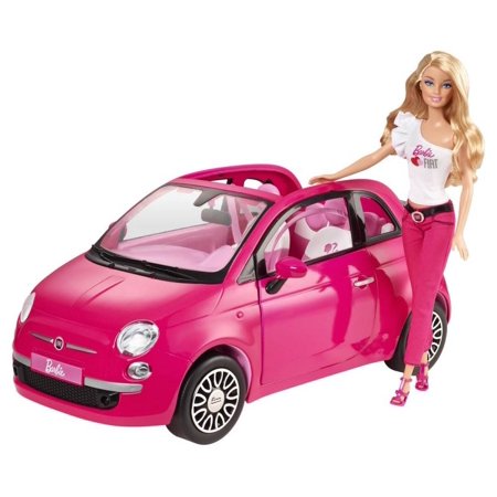 0746775236816 - BARBIE FIAT SPECIAL ITALIAN SPORTS CAR VEHICLE WITH DOLL - PINK | Y6857