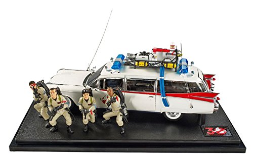 0746775375355 - HOT WHEELS ELITE GHOSTBUSTERS ECTO-1 30TH ANNIVERSARY EDITION WITH FIGURES (1:18 SCALE)