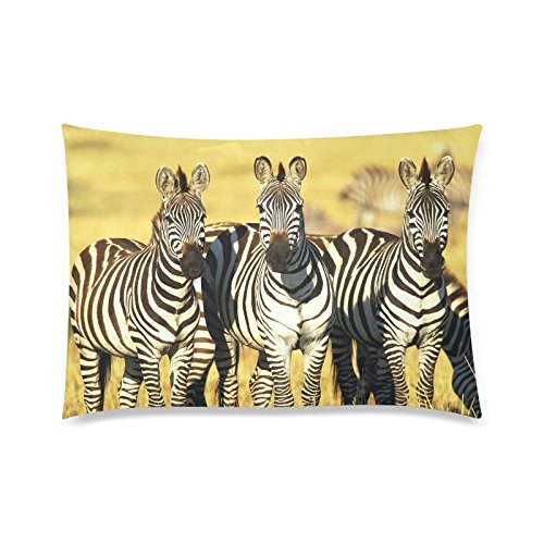 7467801290611 - PERSONALIZED ZIPPERED COTTON PILLOW CASES ZEBRAS PILLOW COVER CUSHION SIZE 50X75CM