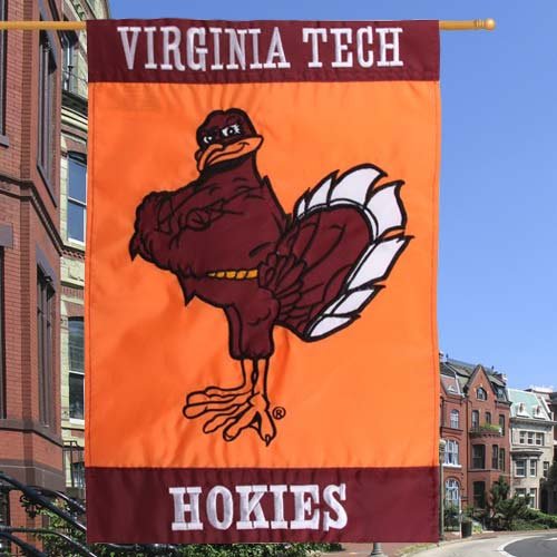 0746851139031 - EVERGREEN ENTERPRISES VIRGINIA TECH HOKIE BIRD APPLIQUE HOUSE FLAG - 28 X 44