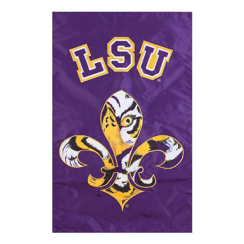 0746851340314 - NCAA LSU TIGERS FLEUR DE TIGRE APPLIQUE GARDEN FLAG