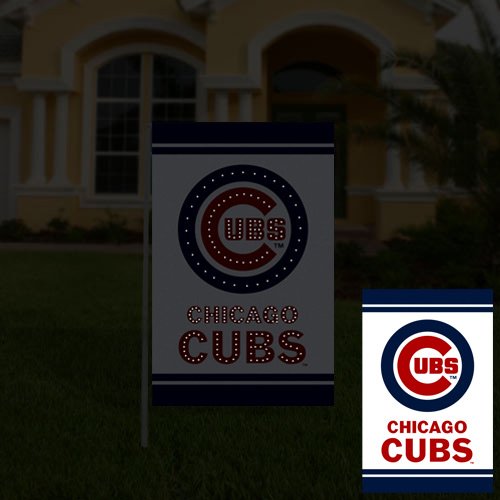 0746851731396 - MLB CHICAGO CUBS FIBER OPTIC GARDEN FLAG