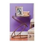 0746851766152 - METAL AND GLASS SIDE TABLE