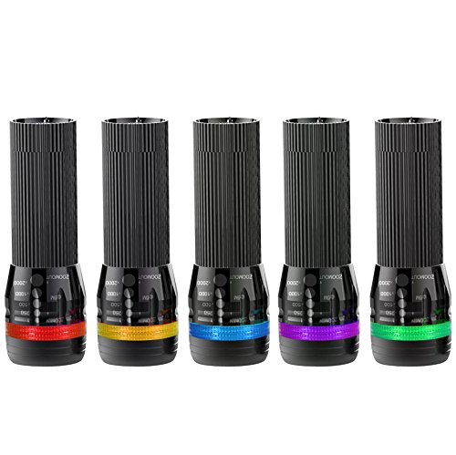 0746856465258 - KOOTEK 5 PACK ZOOMABLE 150 LUMENS MINI LED FLASHLIGHT WITH COLORED LUCID RING MICRO BRIGHT WATERPROOF FLASHLIGHTS FOR KIDS CHILD PORTABLE COOL MINIATURE TORCH FOR CAMPING BIKE EMERGENCY