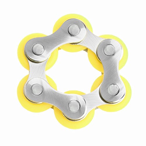0746860714502 - GENERIC BIKE CHAIN FIDGET TOYS ROLLER CHAIN FIDGET TOY ANXIETY STRESS RELIEVER FOR KIDS ADULTS AUTISM ADD ADHD YELLOW
