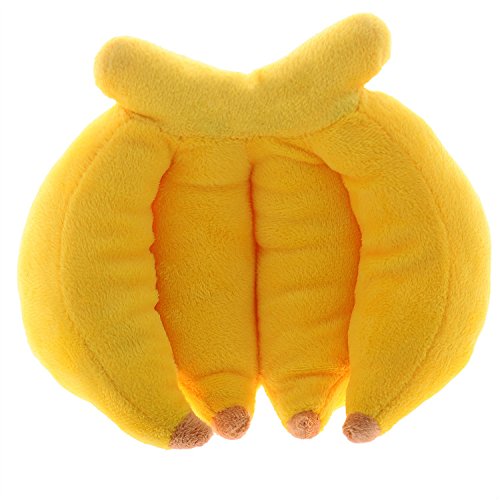 0747180591576 - PET DOG BANANA BUNCH STYLE PET CAT DOG CHEW PLAY SQUEAKY TOY, YELLOW