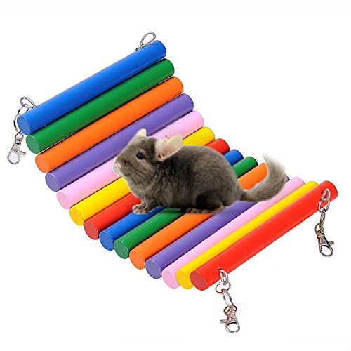 0747180595741 - FLEXIBLE RAINBOW COLOR CAGE HAMMOCK SWING TOY FOR HAMSTER CHINCHILLA