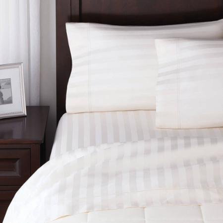 0747269484201 - BETTER HOMES AND GARDENS 400 THREAD COUNT EGYPTIAN COTTON DAMASK FLEXI-FIT SHEET SET 'KING' 'ARCWHT'