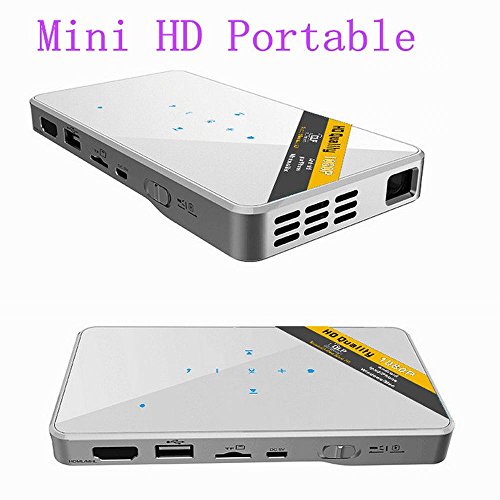 0747380821886 - P1 HD MINI WIRELESS PORTABLE PROJECTOR EDUCATION AND BUSINESS PRESENTATIONS BUILT-IN BATTERY 3000MAH (SILVER)