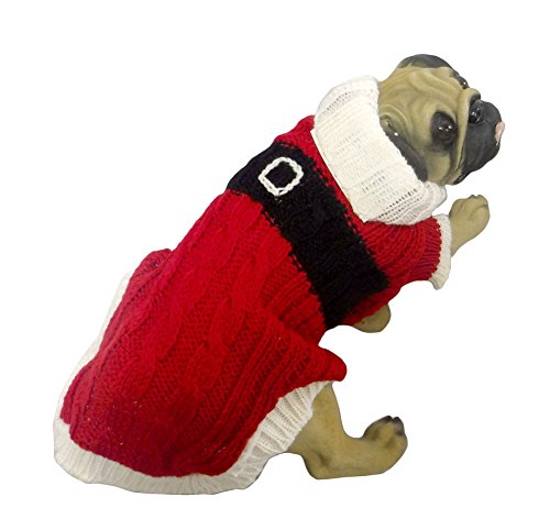 0747552802026 - SANTA CLAUS SUIT KNIT SWEATER COSTUME FOR DOGS OR PUPPIES (SMALL)
