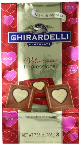 0747599317538 - GHIRARDELLI LIMITED EDITION VALENTINE'S IMPRESSIONS SQUARES MILK CHOCOLATE, WHITE, 7.33 OUNCE