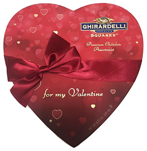 0747599321429 - GHIRARDELLI CHOCOLATE SQUARES PREMIUM CHOCOLATE ASSORTMENT FOR MY VALENTINE HEART GIFT BOX - 8.51 OZ