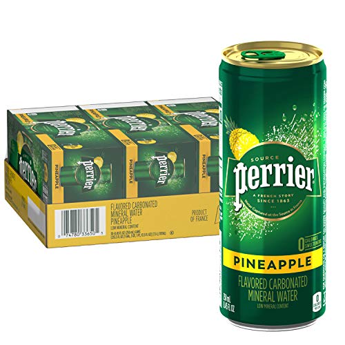 0074780336505 - PERRIER PINEAPPLE FLAVORED CARBONATED MINERAL WATER, SLIM CANS, (10 COUNT OF 8.45 FL OZ CANS) 84.5 FL OZ, PACK OF 3