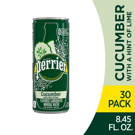 0074780377614 - PERRIER CUCUMBER LIME FLAVORED CARBONATED MINERAL WATER, 8.45 FL OZ. SLIM CANS (30 COUNT)
