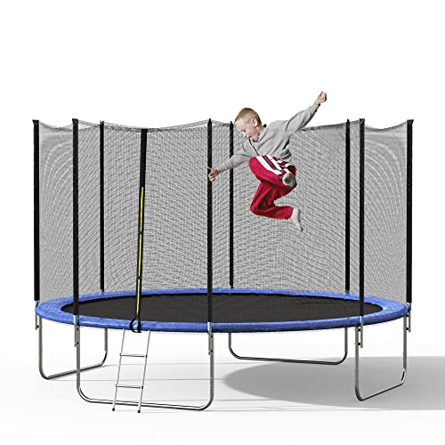 0747814947144 - LYROMIX 12 FT TRAMPOLINE WITH ENCLOSURE RECREATIONAL TRAMPOLINES WITH LADDER FOR KIDS AND ADULT, ASTM APPROVAL