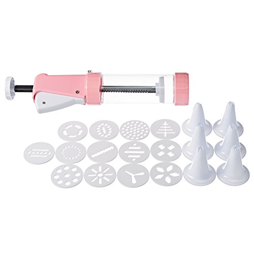 0747906998825 - SIMPLE PASTRIES DECORATING KIT FOR CAKE AND COOKIES WITH 20 PIECES - PINK