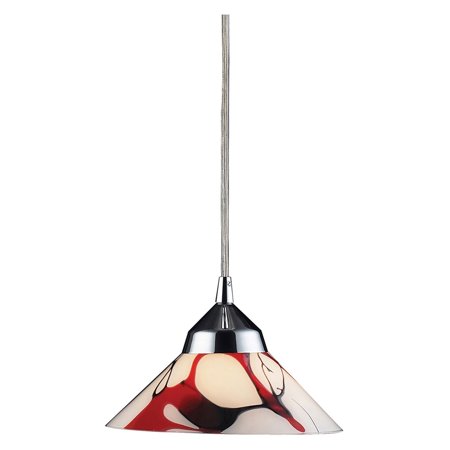 0748119004471 - ELK 1477/1CRW 1-LIGHT PENDANT IN POLISHED CHROME WITH CREME WHITE GLASS