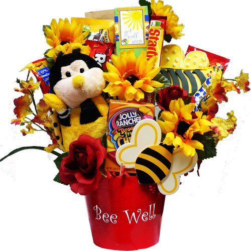 0748252756411 - ART OF APPRECIATION GIFT BASKETS BEE WELL SOON CHOCOLATE AND CANDY BOUQUET GIFT SET