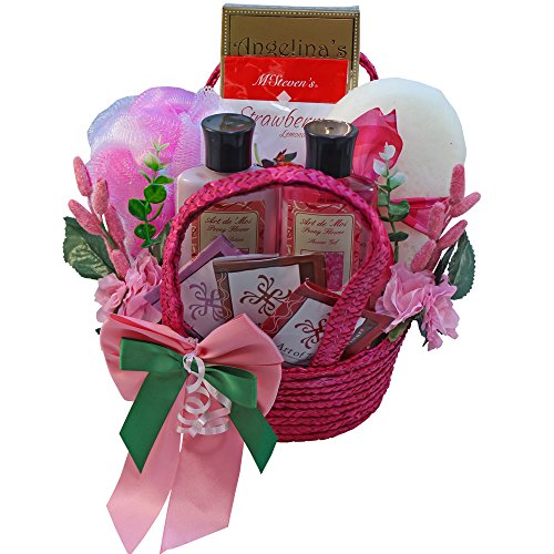0748252840431 - ART OF APPRECIATION GIFT BASKETS TRANQUIL DELIGHTS SPA BATH AND BODY SET WITH PEONY TEA