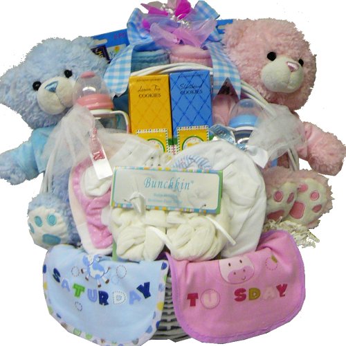 0748252897503 - ART OF APPRECIATION GIFT BASKETS DOUBLE THE FUN NEW BABY GIFT BASKET, TWIN BOYS