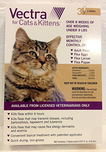 0748359739416 - VECTRA FOR CATS & KITTENS UNDER 9 LBS 3 DOSE BY UNKNOWN
