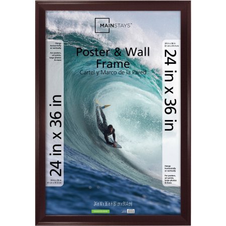 0748377164733 - CLASSIC STYLES MAINSTAYS DECOR 24X36 CASUAL POSTER AND PICTURE FRAME, WALNUT