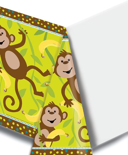 0748579434870 - CREATIVE CONVERTING MONKEYIN' AROUND PLASTIC BANQUET TABLE COVER