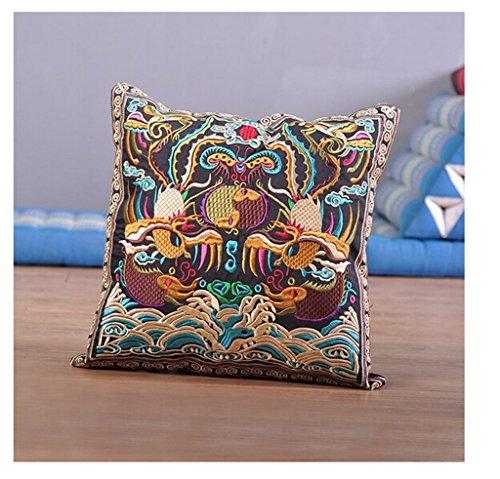 0748613390315 - FESTIVAL GIFT ORIGINAL EMBROIDERY CUSHION COVER NATIONAL STYLE INN HOTEL EMBROIDERY BOSTER CASE
