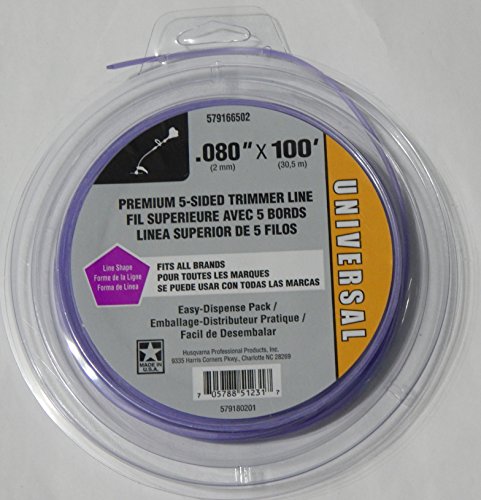 0748774469066 - UNIVERSAL PREMIUM 5-SIDED STRING TRIMMER REPLACEMENT LINE .080 INCH X 100' FEET