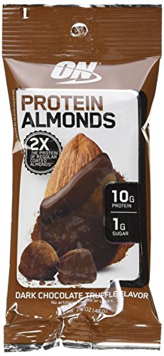 0748927958423 - OPTIMUM NUTRITION NEW PROTEIN ALMONDS SNACKS, 10G OF PROTEIN PER SERVING, DARK CHOCOLATE TRUFFLE, TRAVEL TO-GO 12 COUNT PACKS