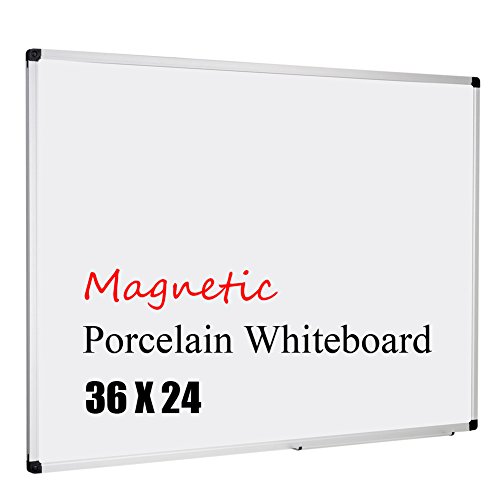 0749110379759 - XBOARD PORCELAIN MAGNETIC DRY ERASE BOARD WITH ALUMINUM FRAME, 36 X 24 INCH WHITEBOARD FOR HOME, OFFICE AND SCHOOL