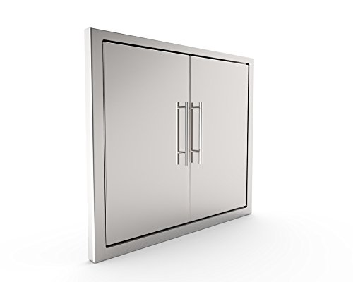 0749321700021 - BBQ ACCESS DOOR/ELEGANT NEW STYLE* 31 INCH 304 GRADE STAINLESS/ STEEL BBQ ISLAND/OUTDOOR KITCHEN ACCESS DOORS INCLUDE HEAVY DUTY DOUBLE WALL CONSTRUCTION & CONVENIENT BUILT IN PAPER TOWEL HOLDER