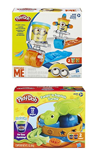 0749357128844 - PLAY-DOH FEATURING DESPICABLE ME MINIONS STAMP AND ROLL SET PLUS PLAY-DOH TWIST N SQUISH TURTLE PLAYSET (BUNDLE)