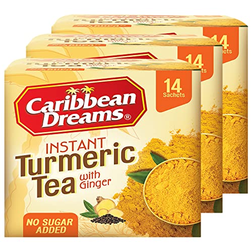 0749650351680 - CARIBBEAN DREAMS INSTANT TURMERIC TEA WITH NO ADDED SUGAR (3 PACKS WITH 14 X 3G BAGS - TOTAL 42 TEA BAGS)