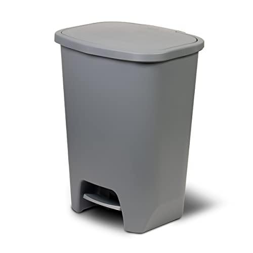 0749732742313 - GLAD 20 GALLON PLASTIC TRASH CAN | GREY WASTE BIN WITH CLOROX ODOR PROTECTION | HANDS FREE OPERATION WITH STEP ON FOOT PEDAL AND BAG RINGS | MADE IN USA
